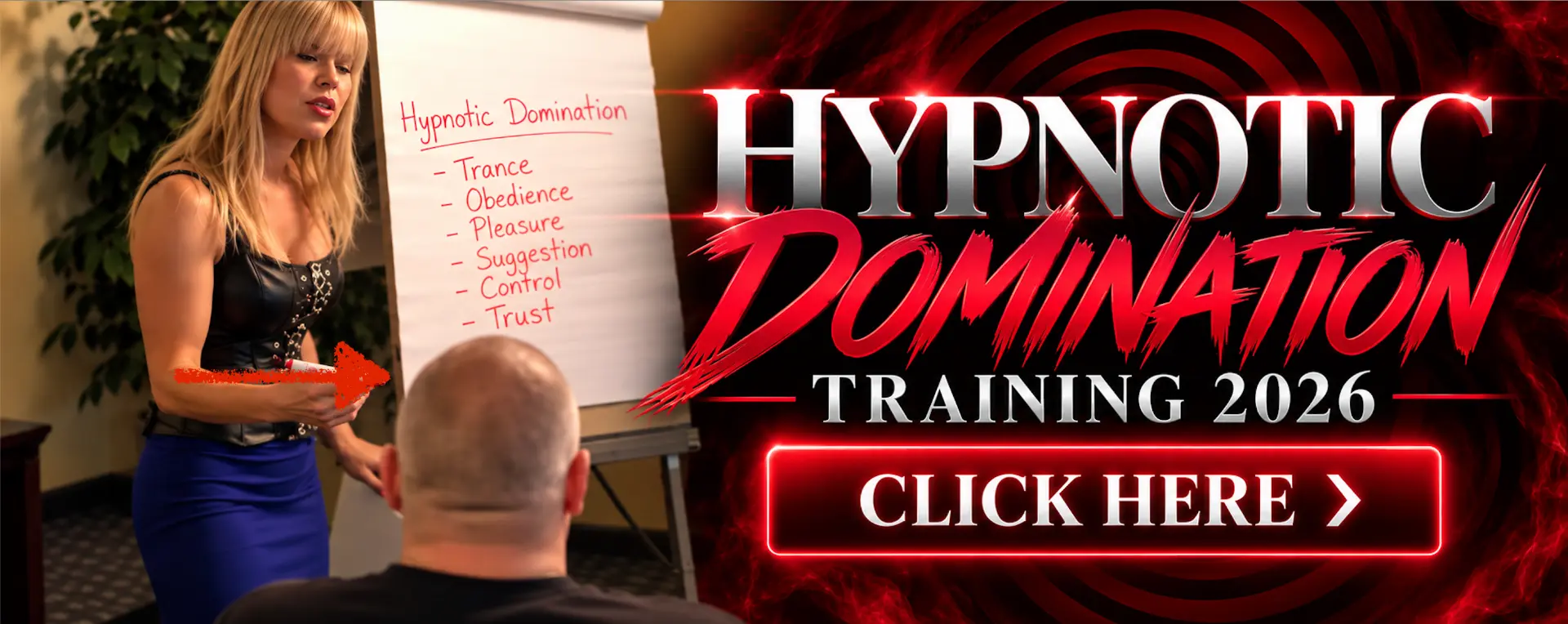 Hypnotic Domination Training 2026 — Dr. Kali DuBois teaching trance, obedience, pleasure, suggestion, control, and trust. Click here to claim your Chicago seat for $499.